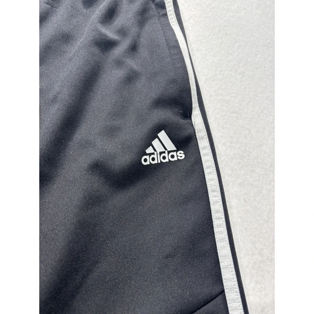 Adidas Track Pants Mens XS Black AEROREADY Elastic Waist Side Stripe Tapered